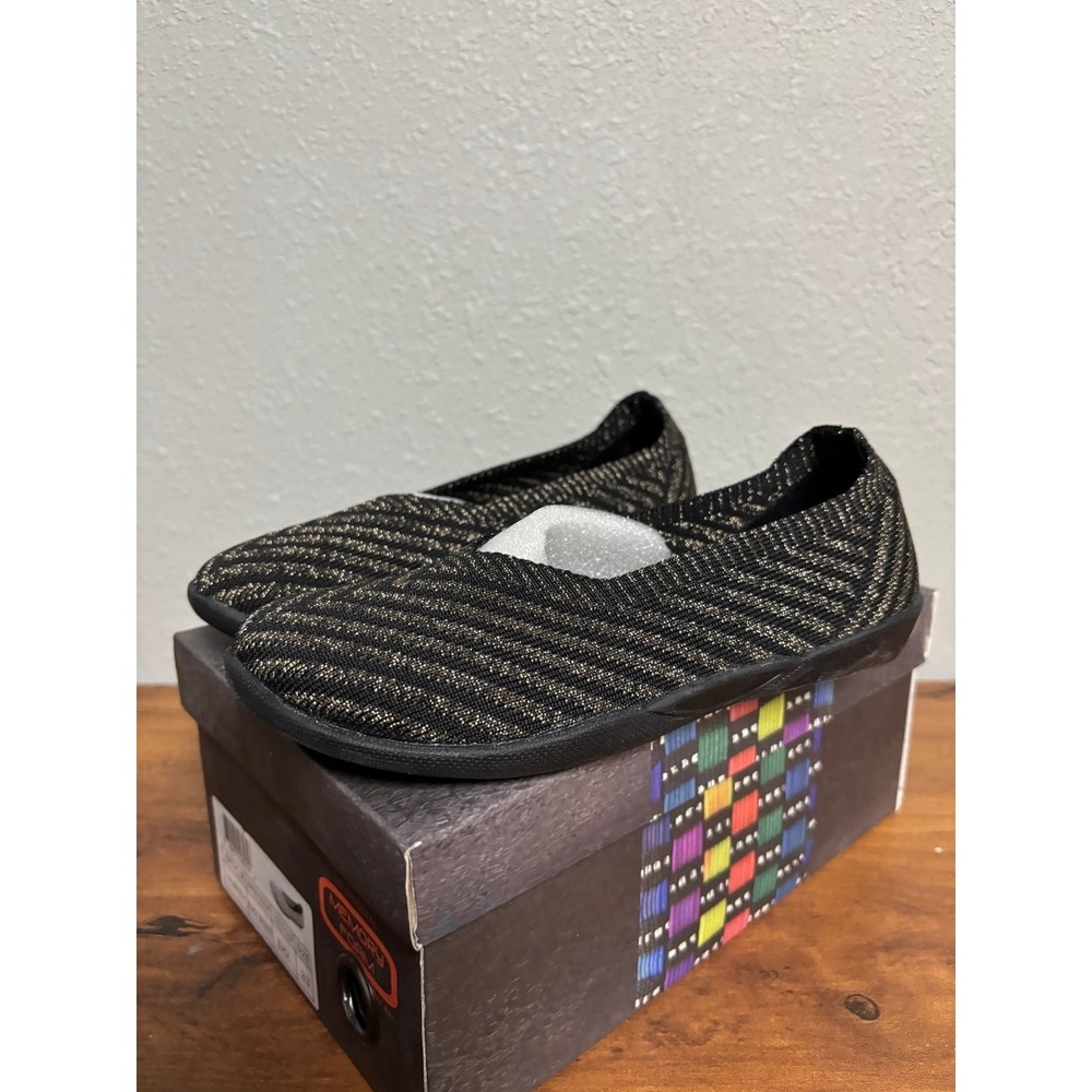 Bernie Mev Valerie K Black Bronze Woven Slip On Sneakers Size 33 EU 2 Big Kid
